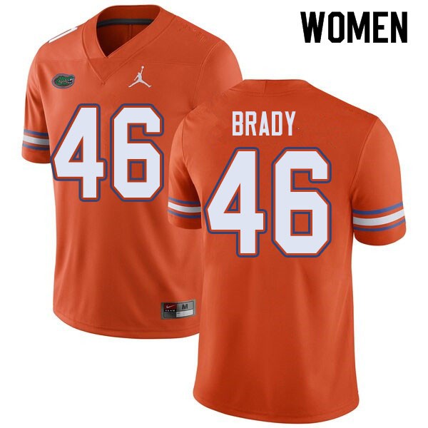 Jordan Brand Women #46 John Brady Florida Gators College Football Jerseys Orange